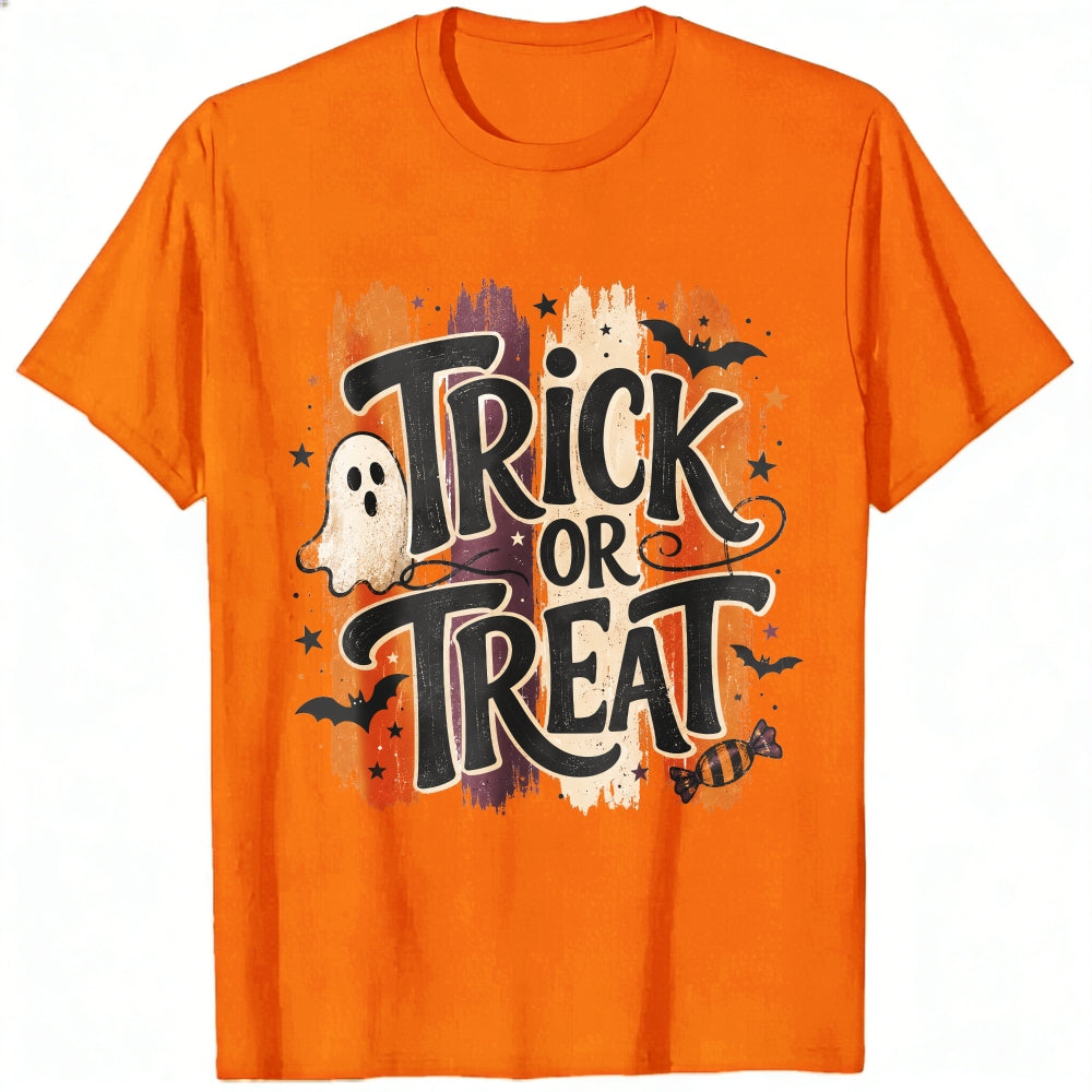 Halloween Vintage Trick Or Treat Ghost Bat Classic T-Shirt