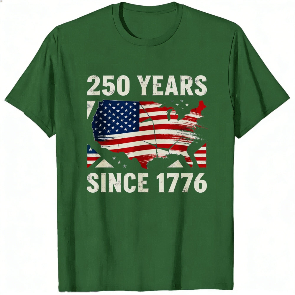 Patriotic American Flag Map Classic T-Shirt 250 Years Since 1776