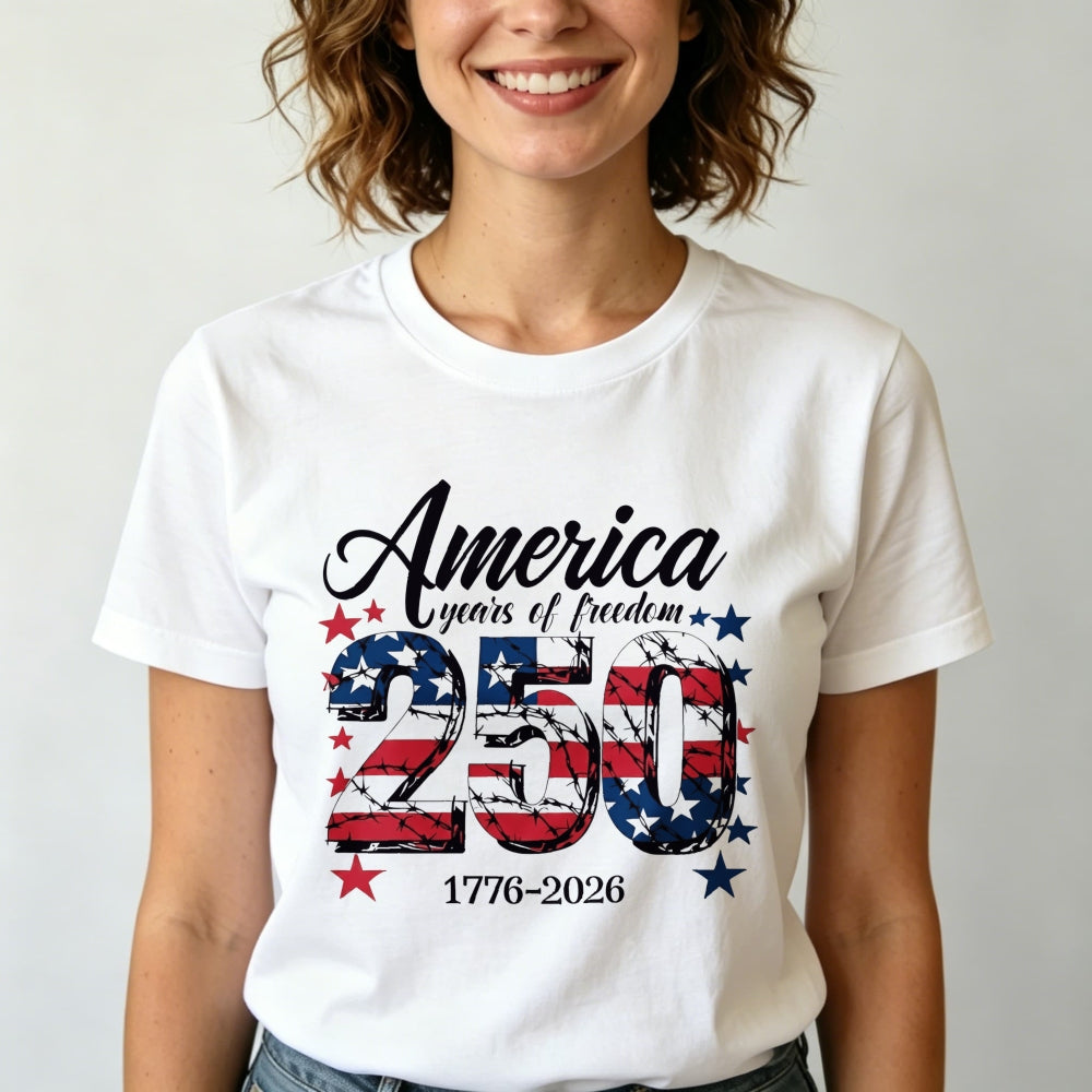 Patriotic American Flag Design Classic T-Shirt 250 Years Of Freedom 1776 2026
