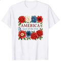 Patriotic Floral Design Classic T-Shirt America Land Of The Free
