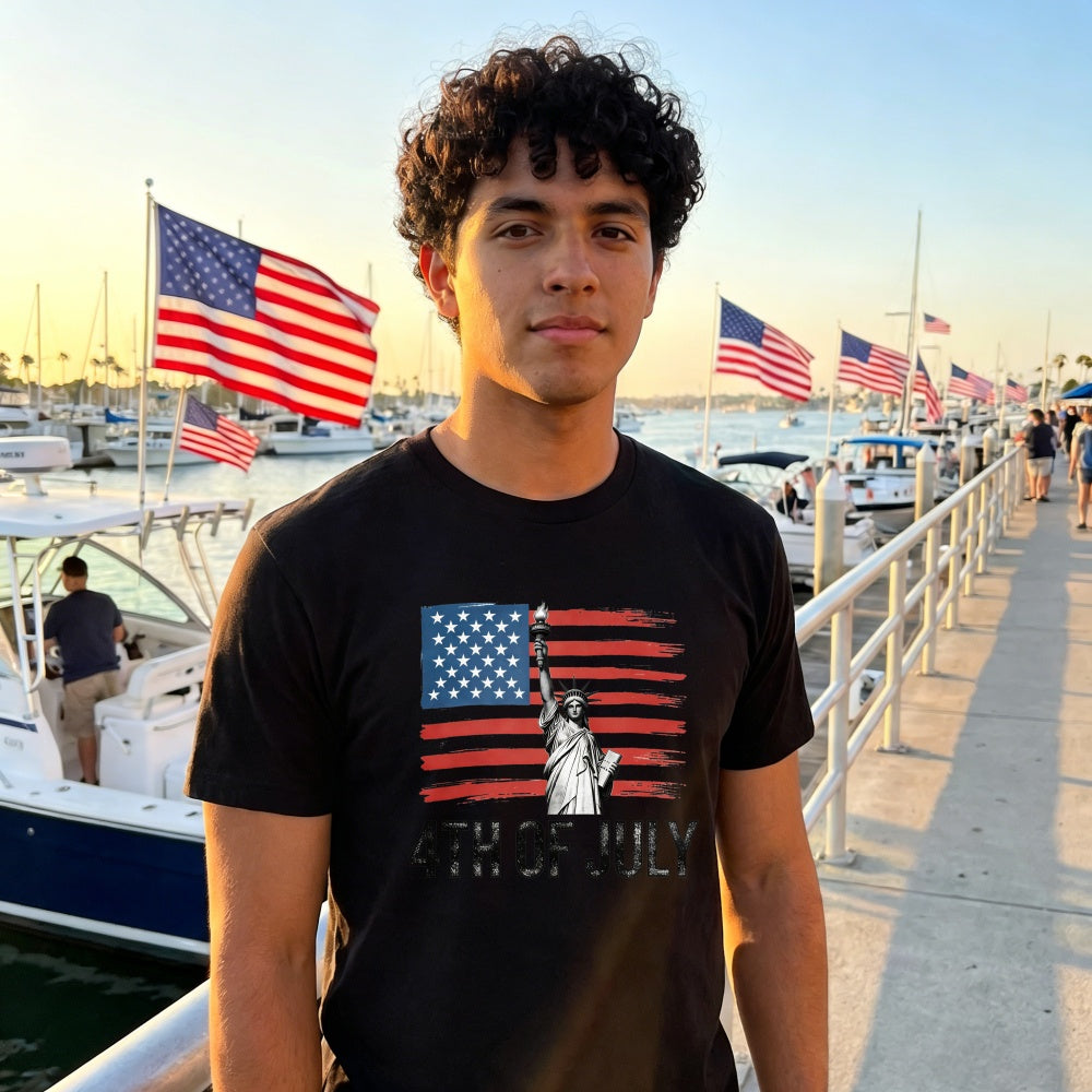 Patriotic American Flag Statue Of Liberty Classic T-Shirt 4th Of July