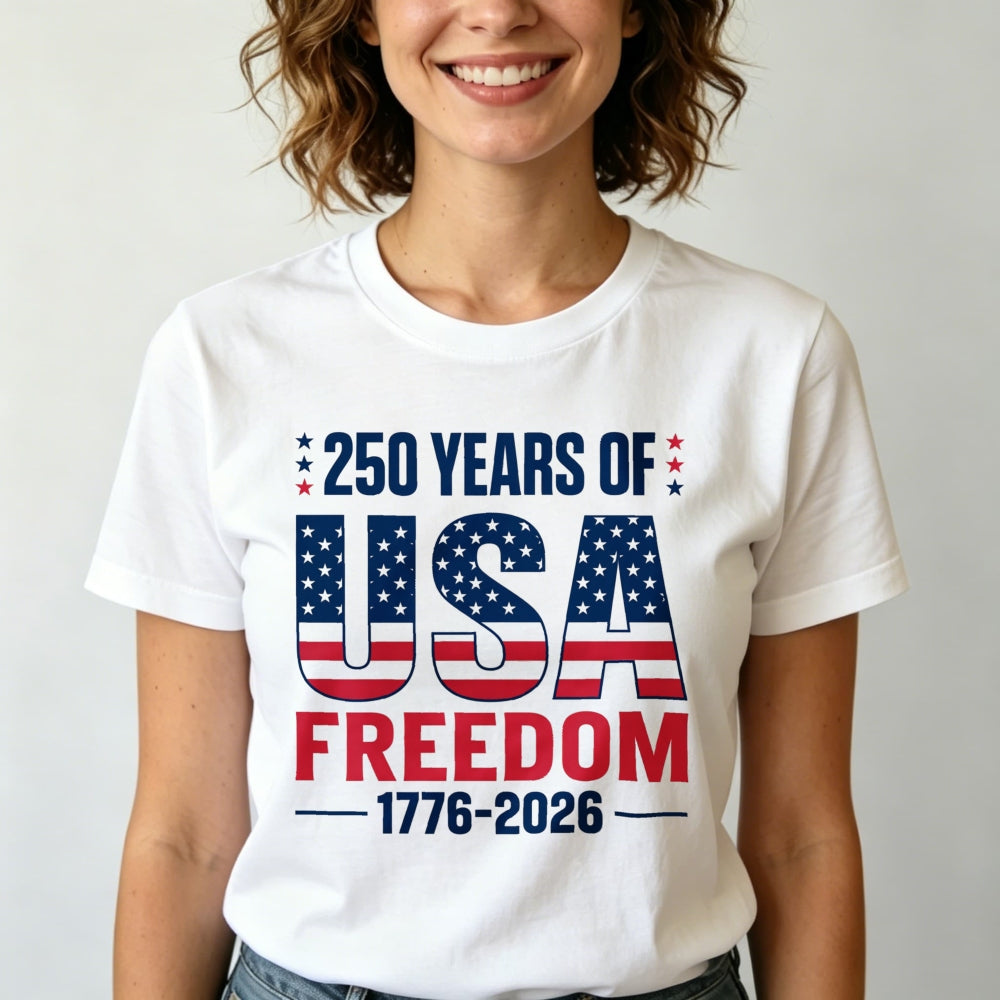 Patriotic American Flag Design Classic T-Shirt 250 Years Of Usa Freedom 1776 2026
