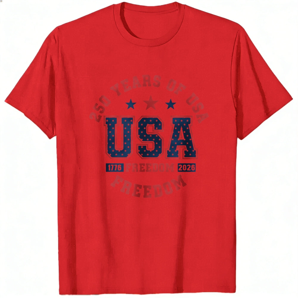 Patriotic American Flag Design Classic T-Shirt 250 Years Of Usa Freedom 1776 2026