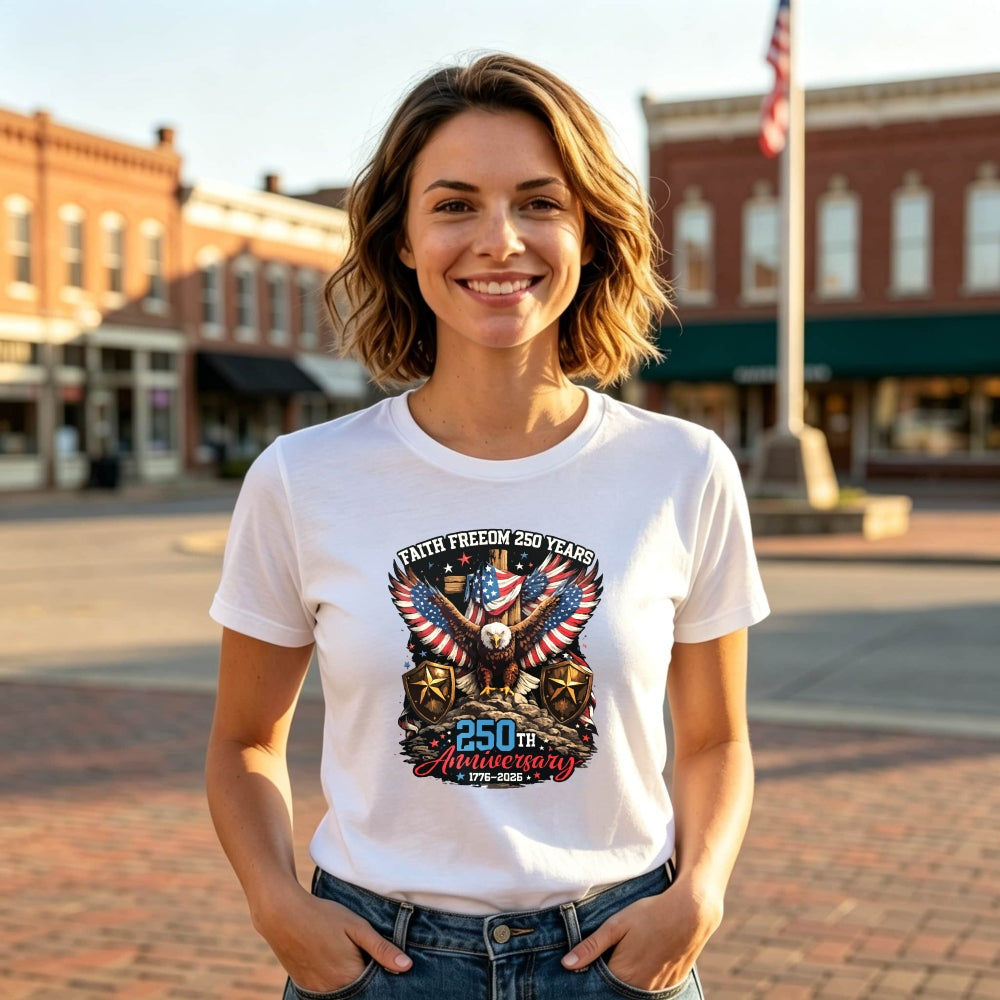 Patriotic Eagle American Flag Classic T-Shirt 250th Anniversary 1776 2026 Faith Freedom