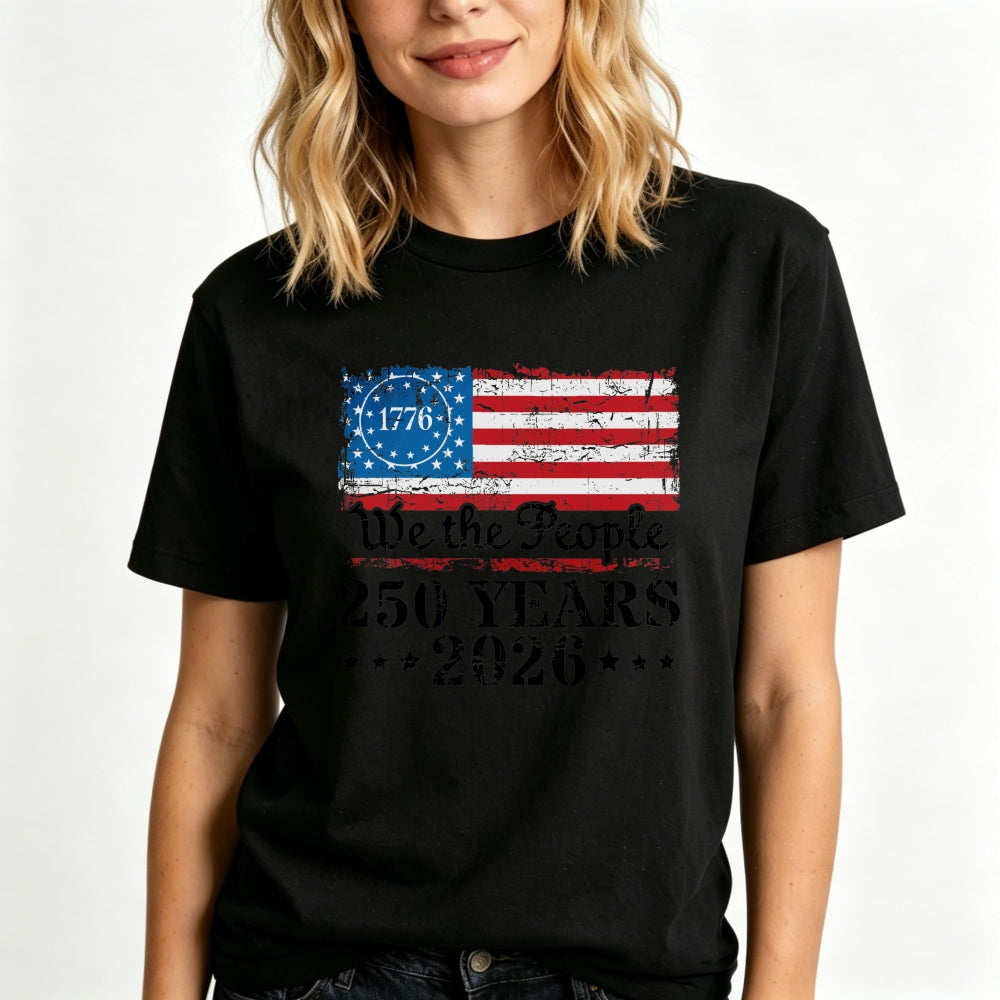 Patriotic American Flag Design Classic T-Shirt We The People 250 Years 2026