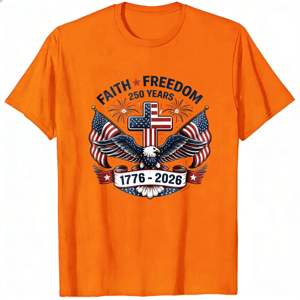 Patriotic Eagle And Flag Design Classic T-Shirt Faith Freedom 250 Years 1776 2026