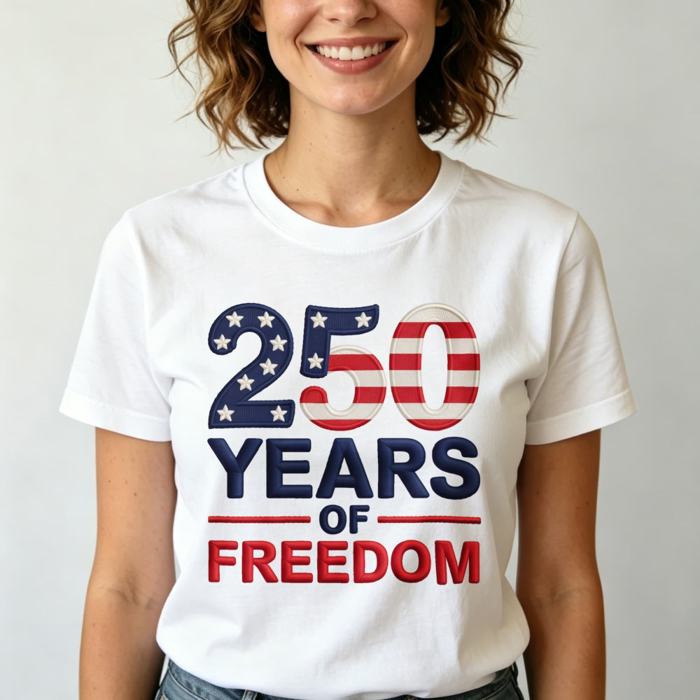Patriotic American Flag Design Classic T-Shirt 250 Years Of Freedom