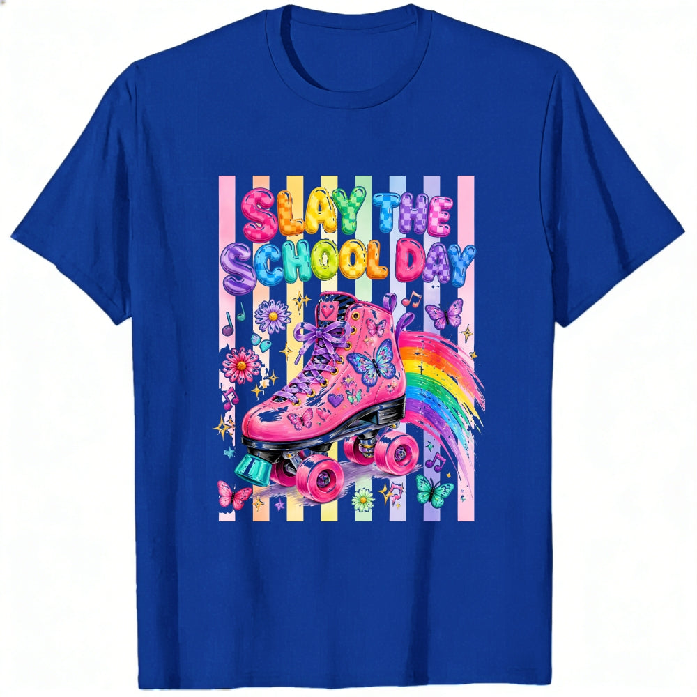 Cute Rainbow Roller Skate Slay The School Day Classic T-Shirt
