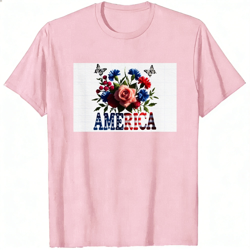 Patriotic Floral Design Classic T-Shirt America