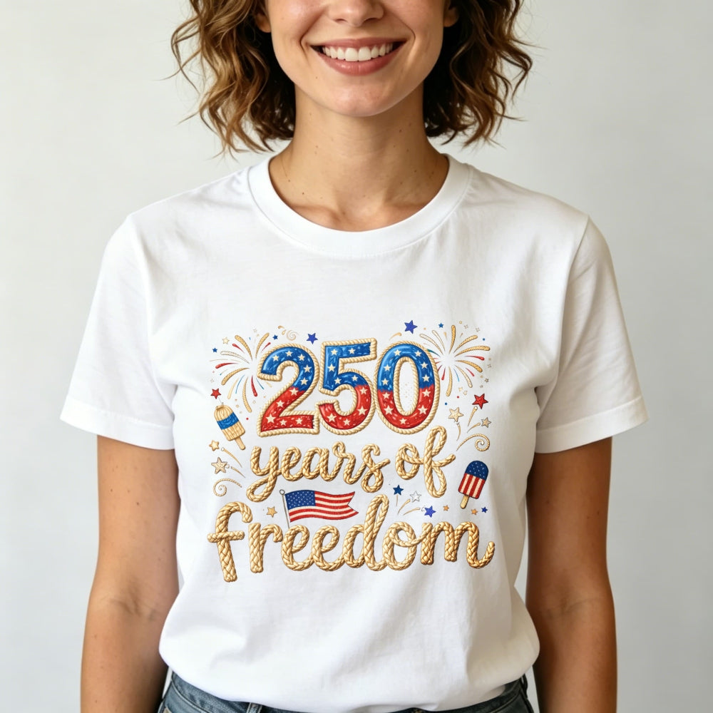Patriotic American Flag Fireworks 250 Years Of Freedom Classic T-Shirt
