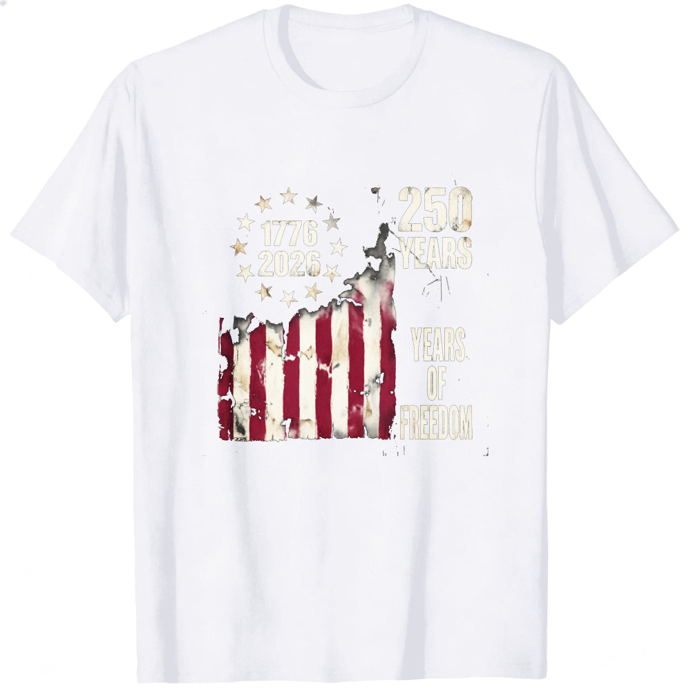 Patriotic American Flag Design Classic T-Shirt 250 Years Of Freedom 1776 2026