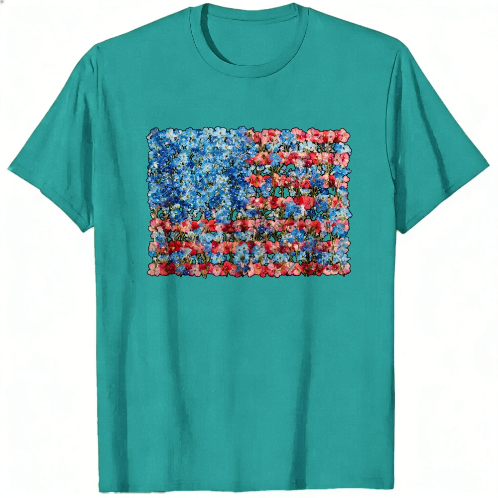 American Flag Floral Design Classic T-Shirt