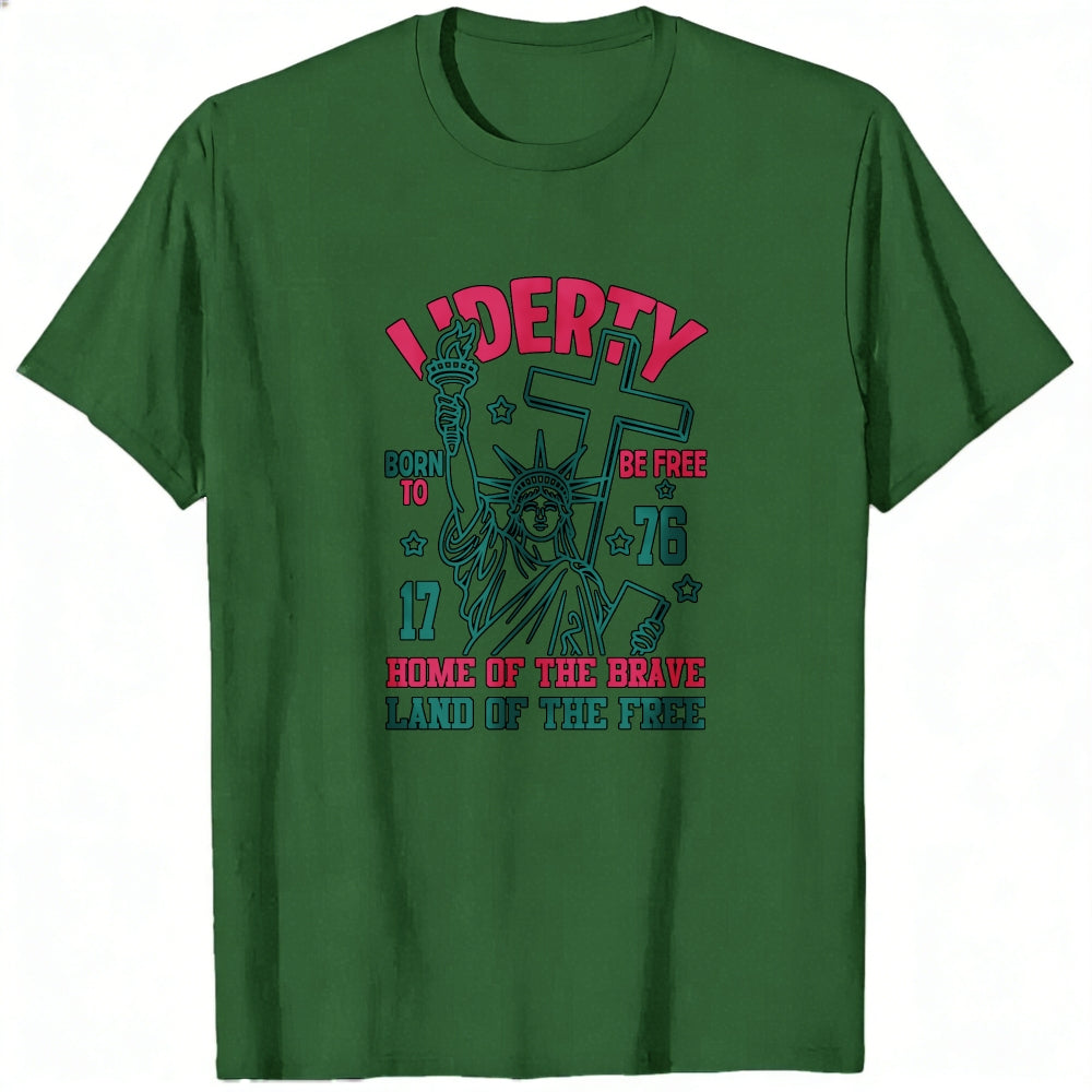 American Patriotic Design Classic T-Shirt Liberty Statue And Slogan