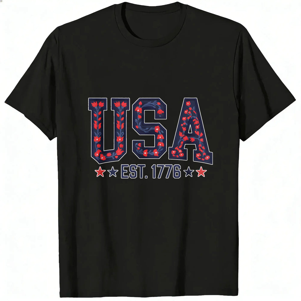 Patriotic Usa Flag Pattern Classic T-Shirt