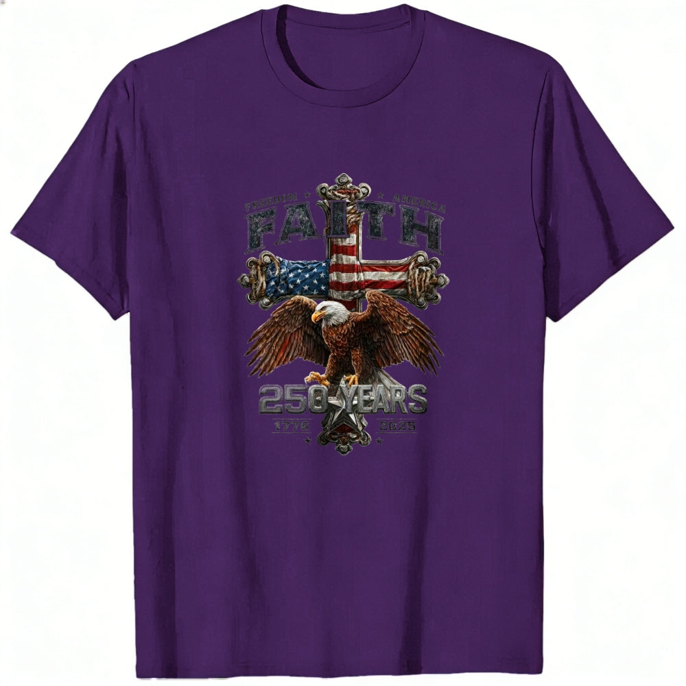 Patriotic Eagle And American Flag Classic T-Shirt Faith Freedom America 250 Years 1776 2025