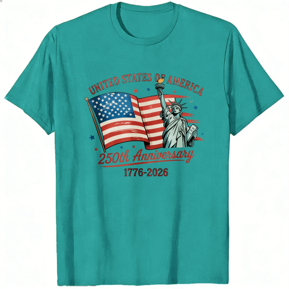 Patriotic American Flag And Statue Of Liberty Classic T-Shirt 250th Anniversary 1776 2026