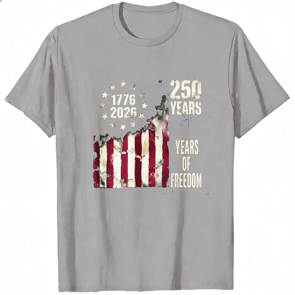 Patriotic American Flag Design Classic T-Shirt 250 Years Of Freedom 1776 2026