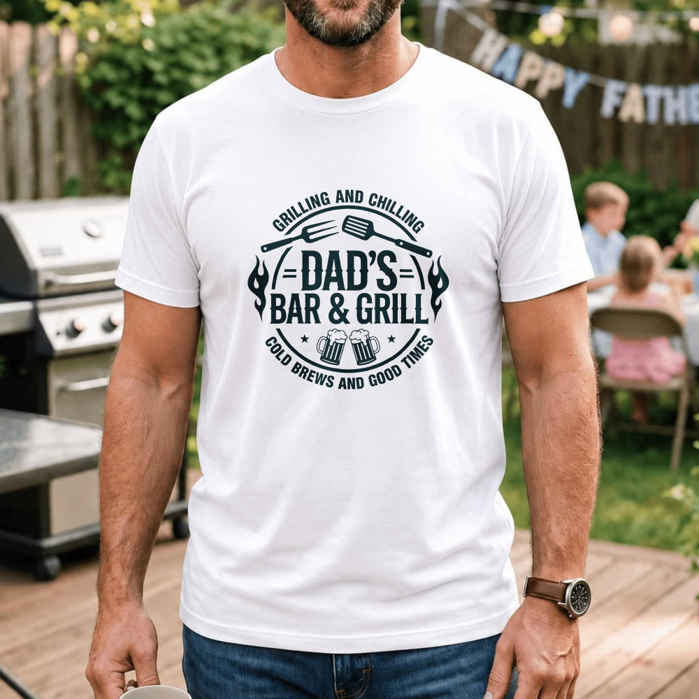 Casual Style Classic T-Shirt Dad's Bar And Grill Grilling And Chilling Cold Brews And Good Times