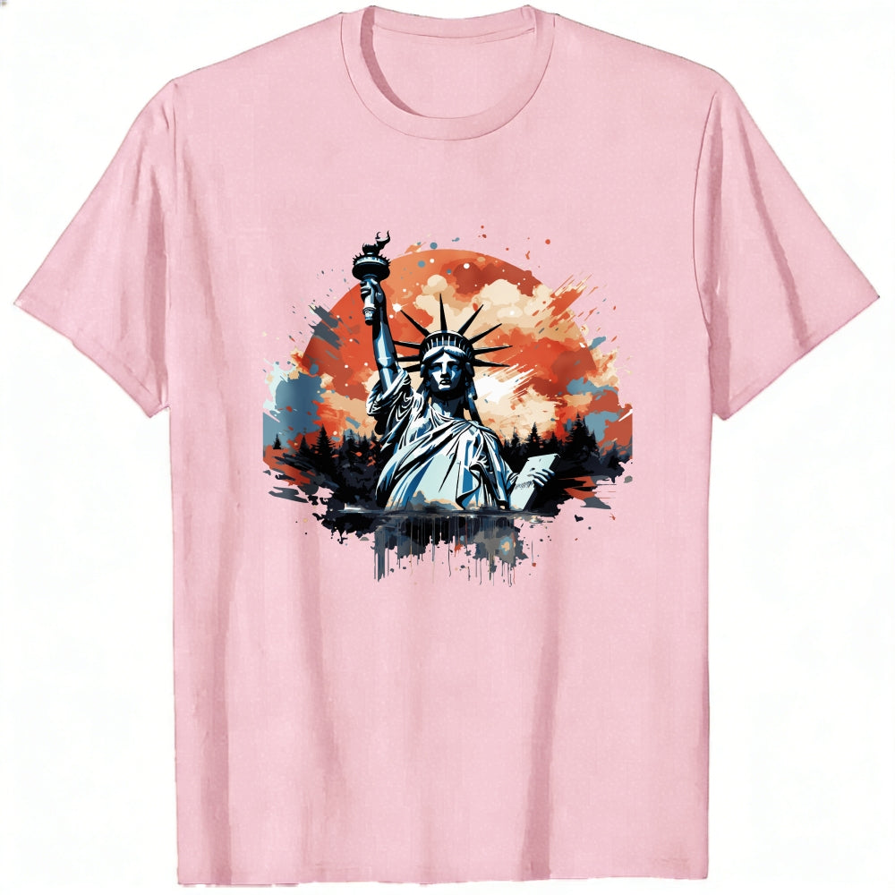 Artistic Statue Of Liberty Sunset Classic T-Shirt
