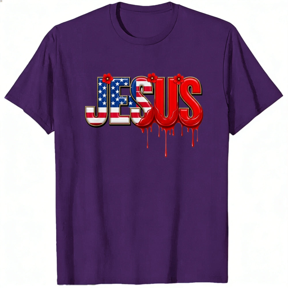 Patriotic Jesus American Flag Classic T-Shirt