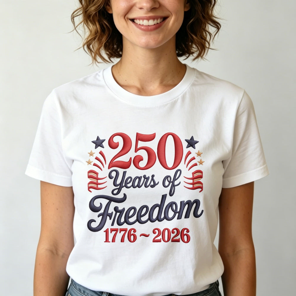 Patriotic American Independence Day 250 Years Of Freedom 1776 2026 Classic T-Shirt