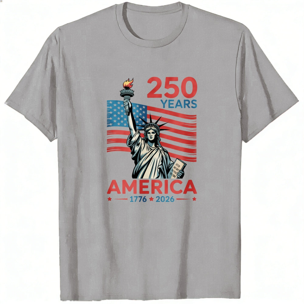 Patriotic Design Classic T-Shirt America 250 Years 1776 2026 Statue Of Liberty Flag