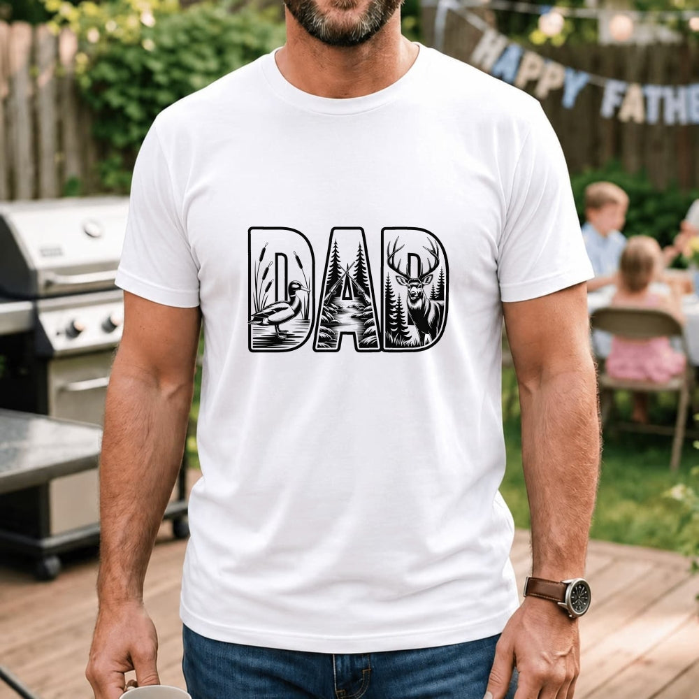 Outdoor Adventure Classic T-Shirt Dad With Duck And Deer Scene