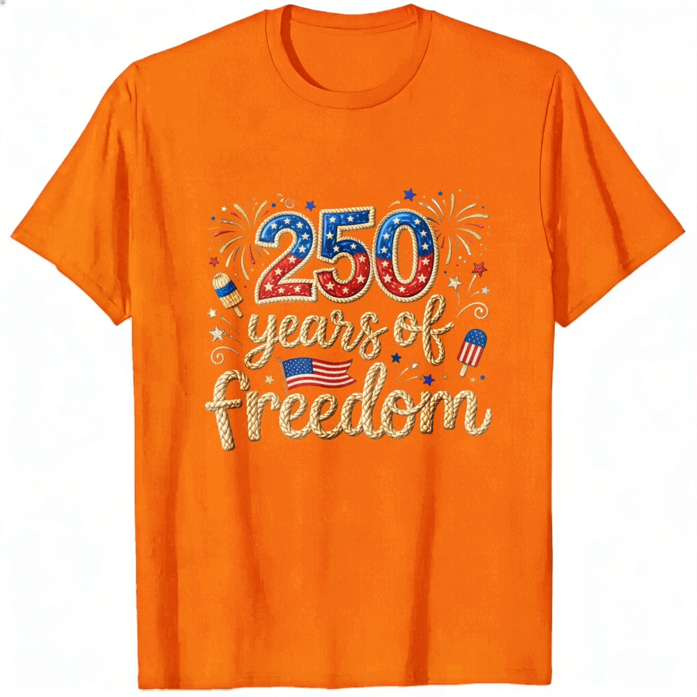 Patriotic American Flag Fireworks 250 Years Of Freedom Classic T-Shirt