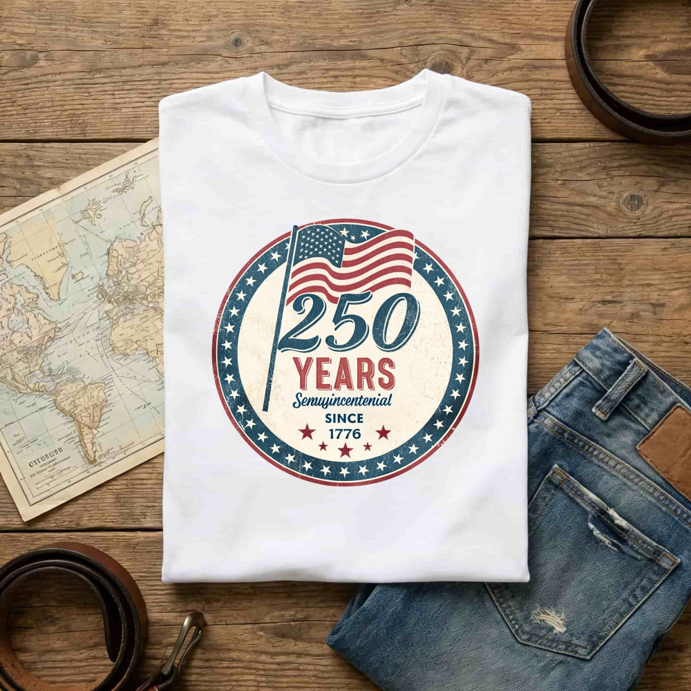 Patriotic American Flag 250 Years Semiquincentennial Since 1776 Classic T-Shirt
