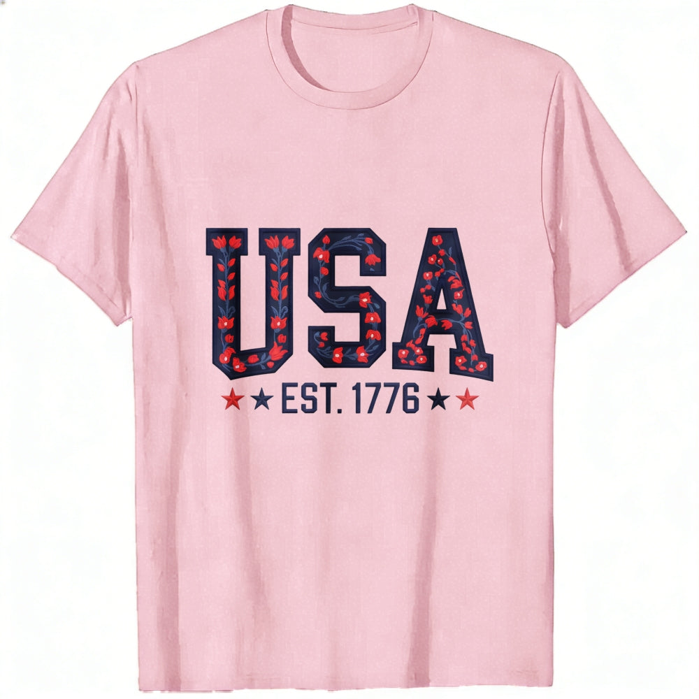 Patriotic Usa Flag Pattern Classic T-Shirt