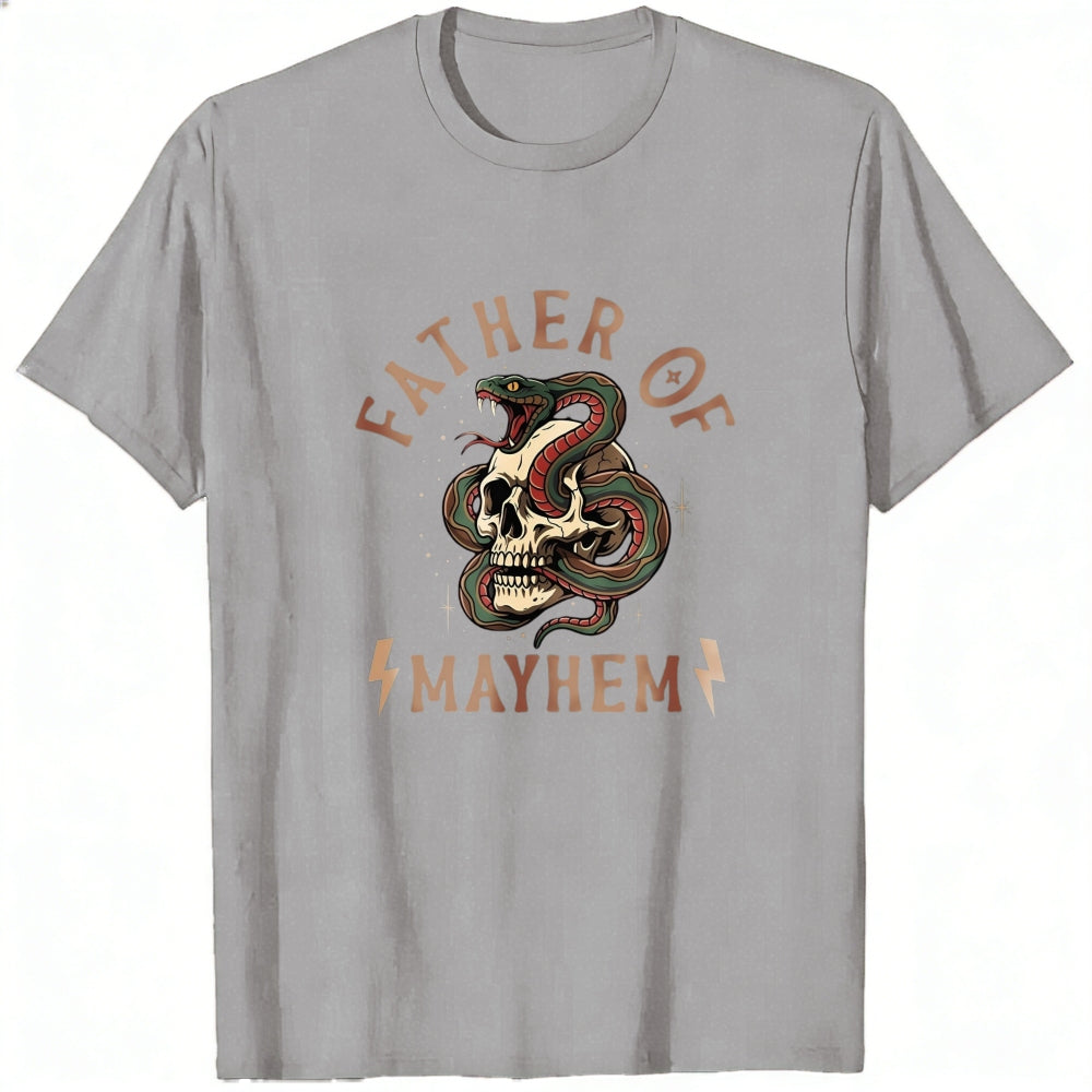 Graphic Design Classic T-Shirt Father Of Mayhem Snake And Skull