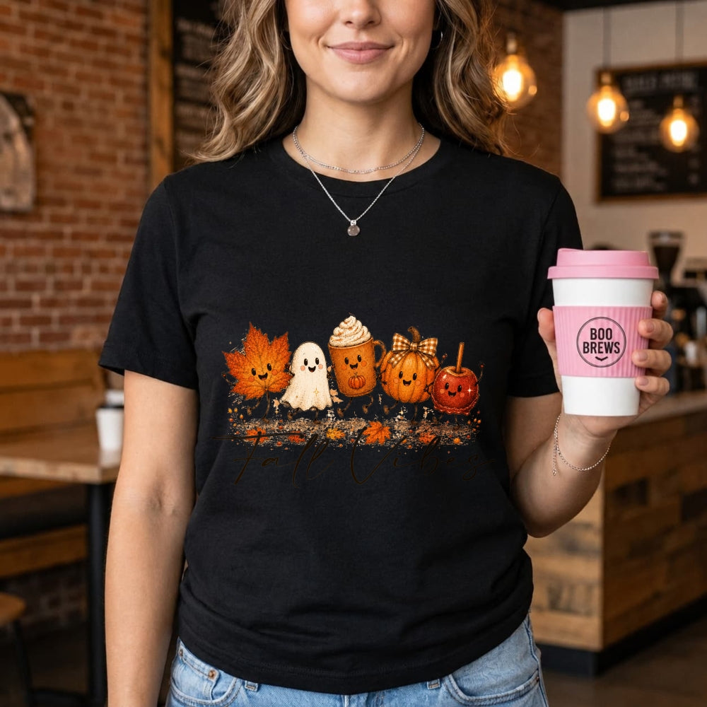 Cute Autumn Kawaii Characters Fall Vibes Classic T-Shirt