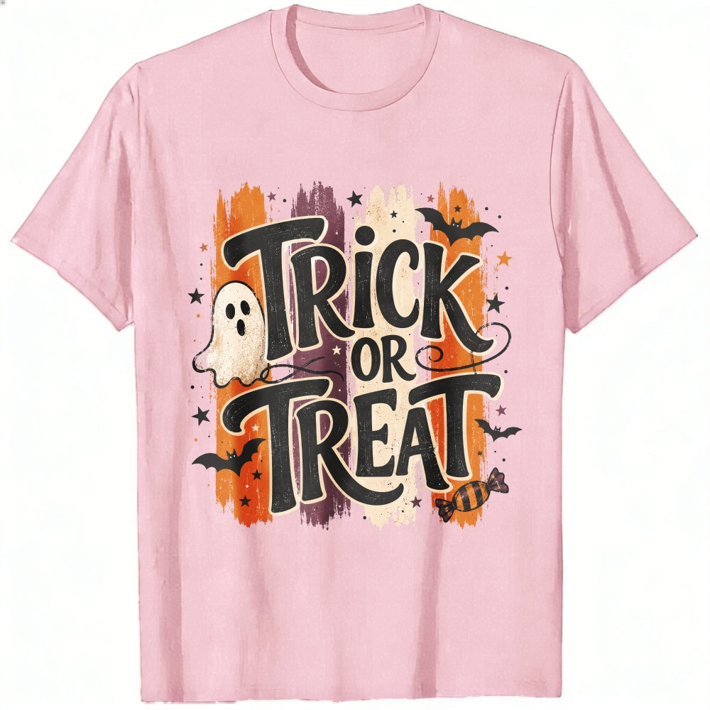 Halloween Vintage Trick Or Treat Ghost Bat Classic T-Shirt