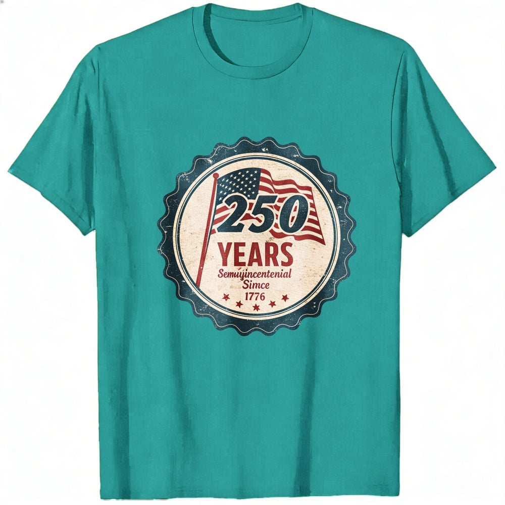 Patriotic American Flag 250 Years Semi Bicentennial Since 1776 Classic T-Shirt
