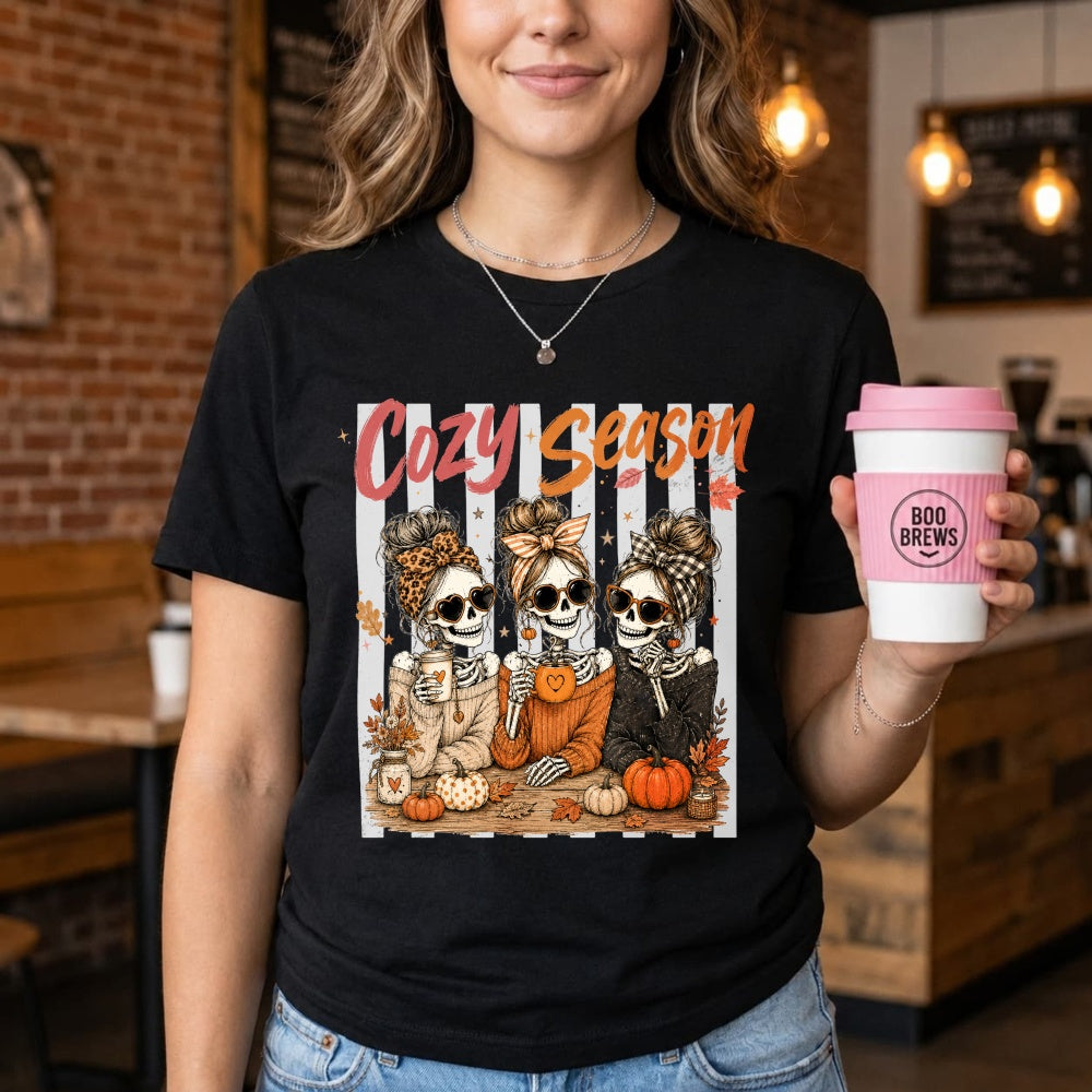 Cozy Autumn Skeletons Girls Pumpkin Spice Classic T-Shirt