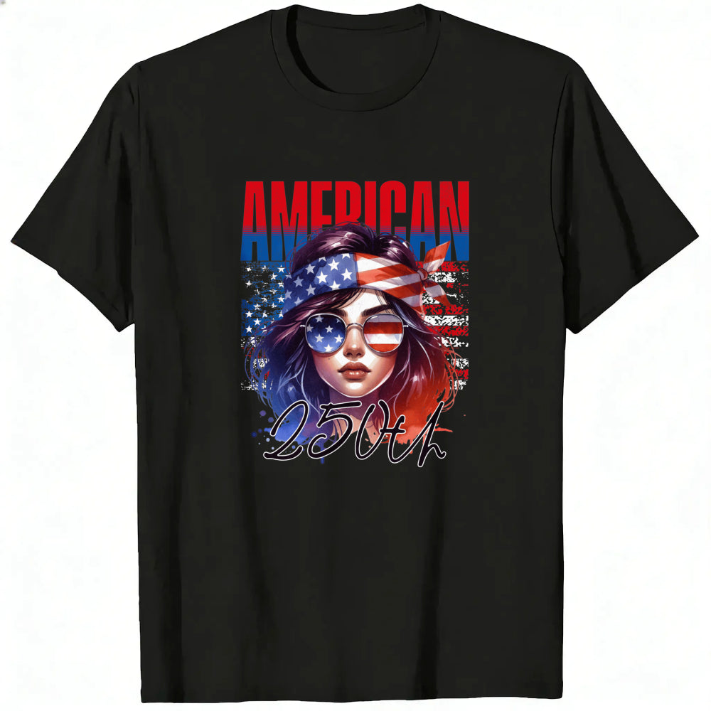 Patriotic American Flag Woman Classic T-Shirt