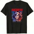 Patriotic American Flag Woman Classic T-Shirt