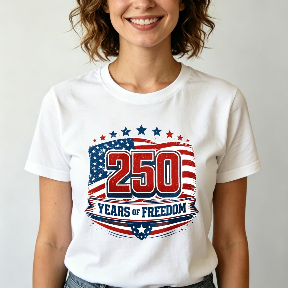 Patriotic American Flag Design Classic T-Shirt 250 Years Of Freedom